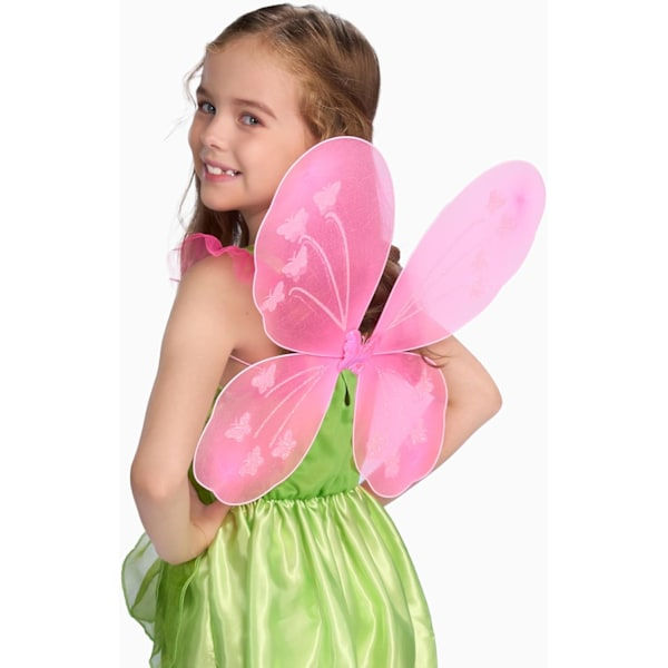 Lysende sommerfuglevinger til børn, alfeeventyr, alfevinger til piger, sommerfuglekappe & vinger til børnekarneval fødselsdag halloween jule rollespil