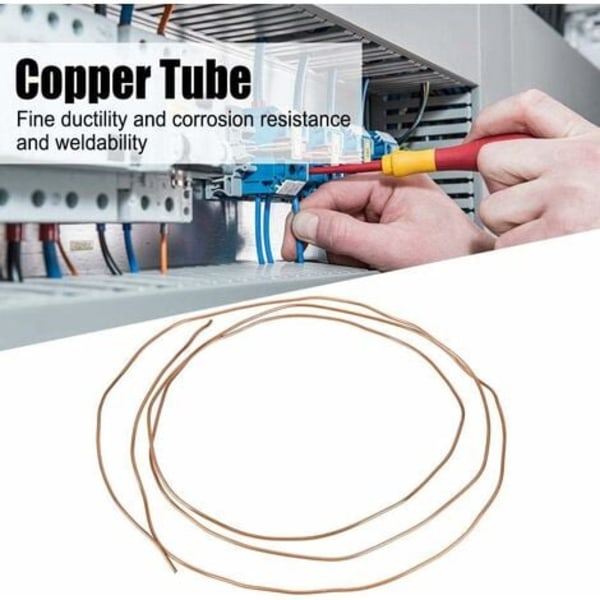 TS-Kopparrör Mjukt Kopparrör Rund Kopparrör 2M OD 2mm x ID 1mm för Kylrör