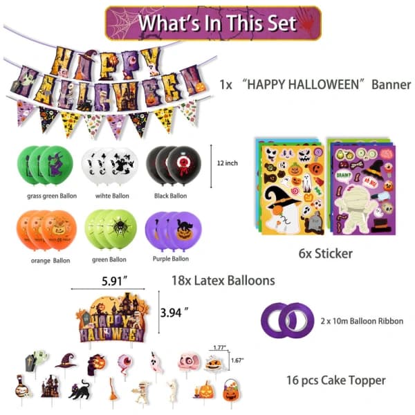 Dekorasjonssett for halloweenfest Dekorasjonssett for julaften B