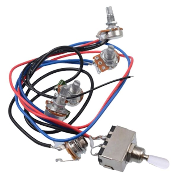 TS-Lp Elektrisk Gitarr Mikkablar Kablage Kit 2t2v 500k Potentiometrar 3-Vägs Switch Med Jack För Dubbla Humbucker