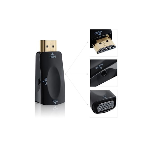 HDMI til VGA Adapter med Lydinngang - Mini