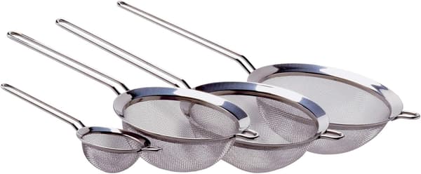 Finmasket sil i rustfritt stål for mel og melis til kjøkkenbaking og te 14 cm 14cm