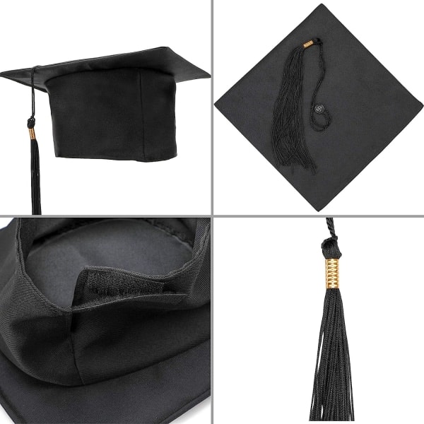 Dimissionshue Studenthue Sort Hat og Dimissionshalsklæde til College