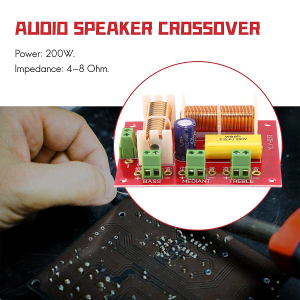 2 stk 200W 3-vejs højttaler crossover-filter diskant + mellemtone + crossover