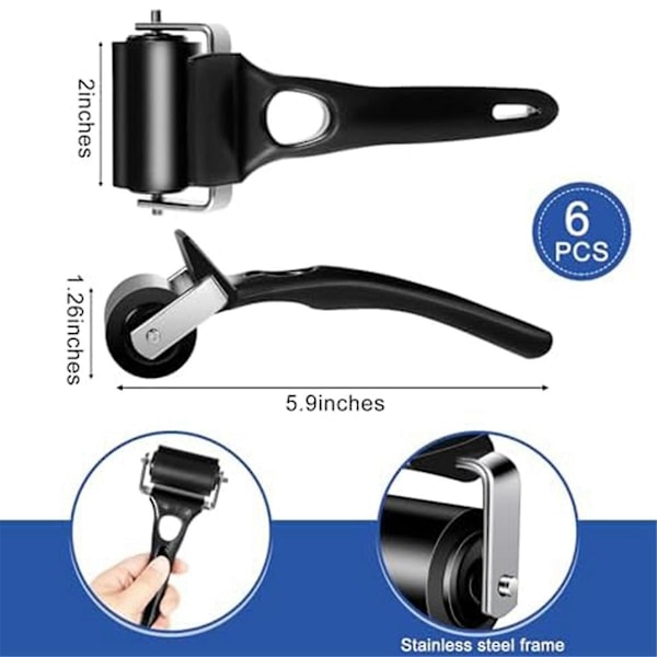 TS-6 st 5 cm Svart Bläckrollerverktyg Perfekt För Limning Tryckning Färgläggning Papperskonst