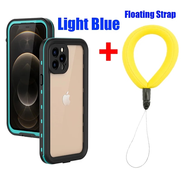 IP68 Vattentätt Skal för iPhone 15 14 13 12 11 Pro Max XS Max XR 7 8 Rödpeppar Transparent Skydd Dykning Under Vatten Simning Utomhussport GB med Rem GB with Strap i-Phone 12 Pro