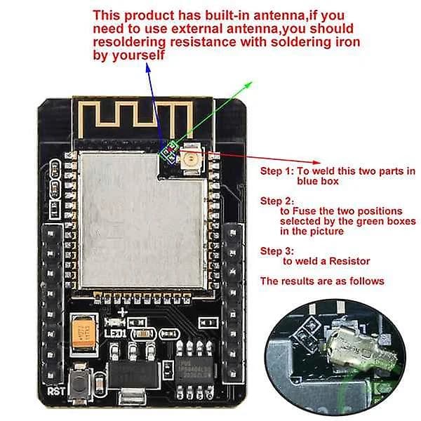 Esp32-cam-mb Wifi Bluetooth Udviklingskort Ov2640 Kameramodul Micro-usb Interface Ch340g Usb Til Seriel Port, 3 stk