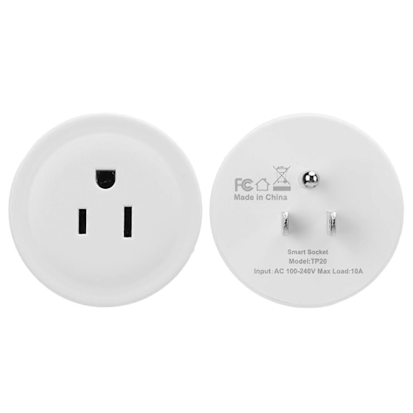 Mini Smart Plugg 10A WiFi Uttak Fjernkontroll Overbelastningsvern Timer for Hjem Kontor US-kontakt
