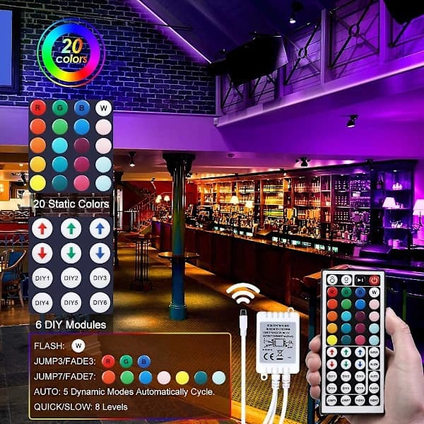 Farverig LED-strip 10m USA stik