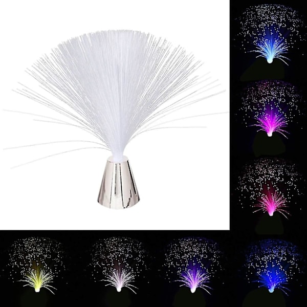 Fiberoptisk lampa med färgskiftande fiberoptisk belysning, batteridriven fiberoptisk fontän nattlampa