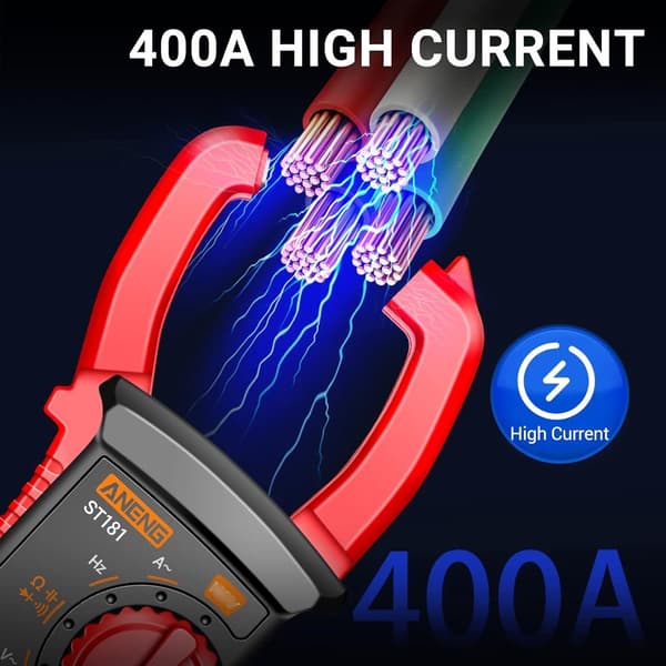 Digitalt tangamperemeter, 4000 tellinger AC 400A automatisk multimeterskala med NCV, bakgrunnsbelyst display for elektrikere og biltesting