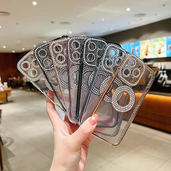 Elektropletteret Diamant TPU-cover til iPhone 15 Pro