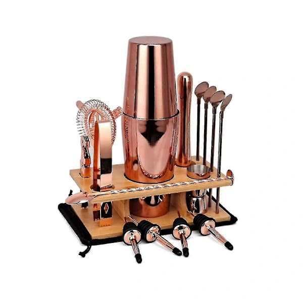 Cocktail Shaker Sæt, 17 dele Bartender Kit til Mixer Vin Martini, rustfrit stål Barværktøj, hjem