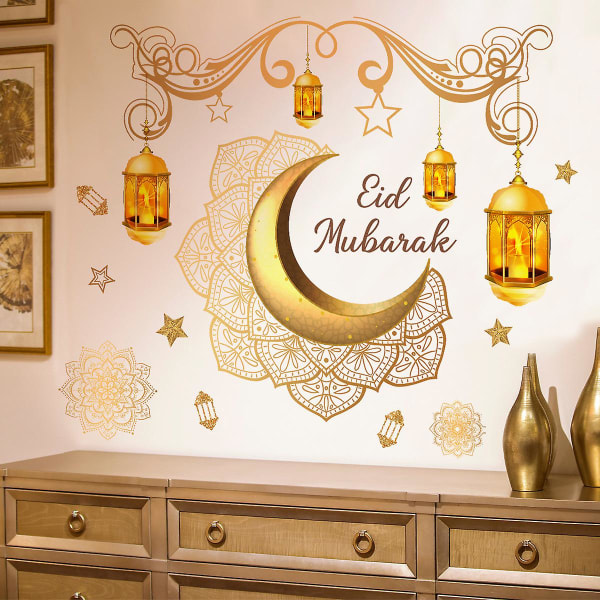 Ramadan fönsterdekor, set, Eid Mubarak, Eid Mubarak klistermärken, Eid Mubarak, muslimska Eid Mubarak fönsterdekoration