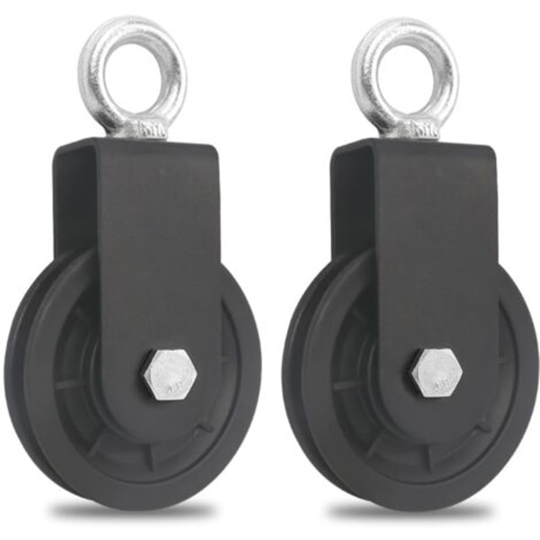 TS-2 stycken 90 MM Trissa för Kabel-Trissa för Fitness-DIY Tillbehör Lyfttrissa för Metallvajer Rep-Last 160 kg NPTERBL