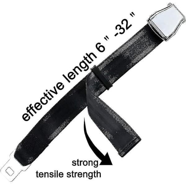 Flygplansbältesförlängare E4-certifierad, justerbar från 15 cm till 81 cm