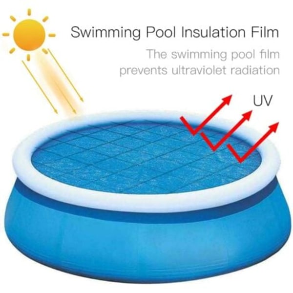 TS-Bubbelplast - Rund Solpoolöverdrag Skyddstäcke för Soluppvärmning av Pool Utomhus Trädgård Isoleringsfilm
