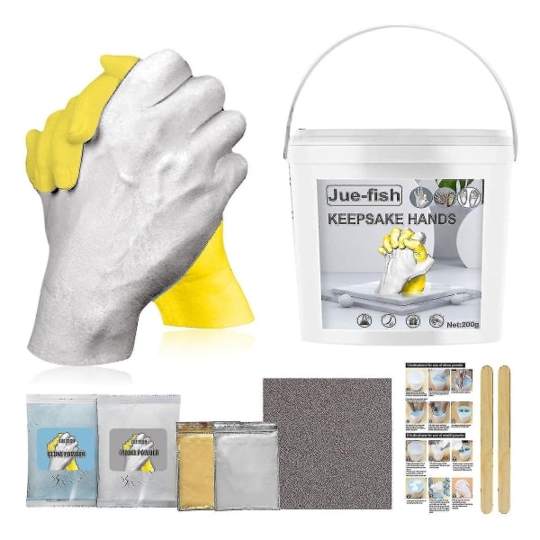 DIY Håndstøbekit Hænder Gipsstatu Sæt Håndholdt Håndværk til Par