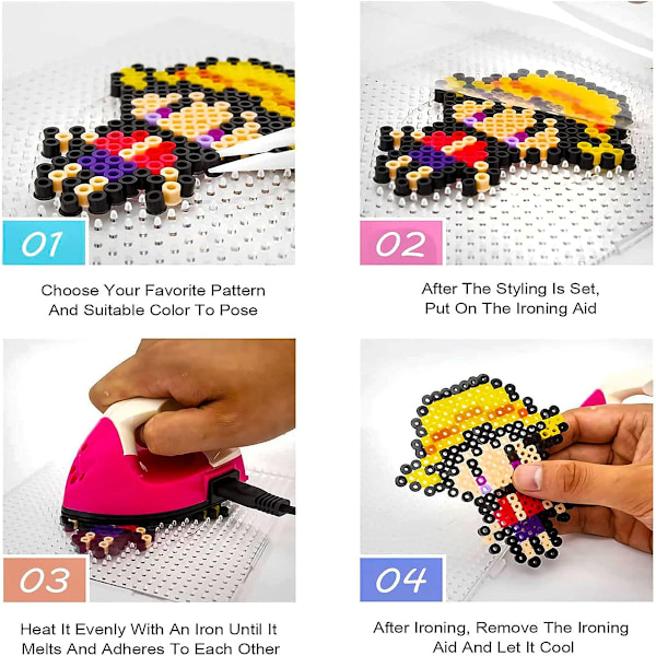 Creative Bead Solution, Interlocking Design Iron Bead Boards for Standard Size 5mm Beads, DIY Craft with Multiple Shapes and Easy to Use