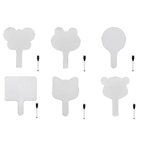 TS-6 stk. Svartavle Svar Paddle - White Board, Dobbeltsidede Paddles Svartavler