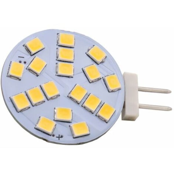 6 stk runde varmhvite G4 LED-lamper, erstatter