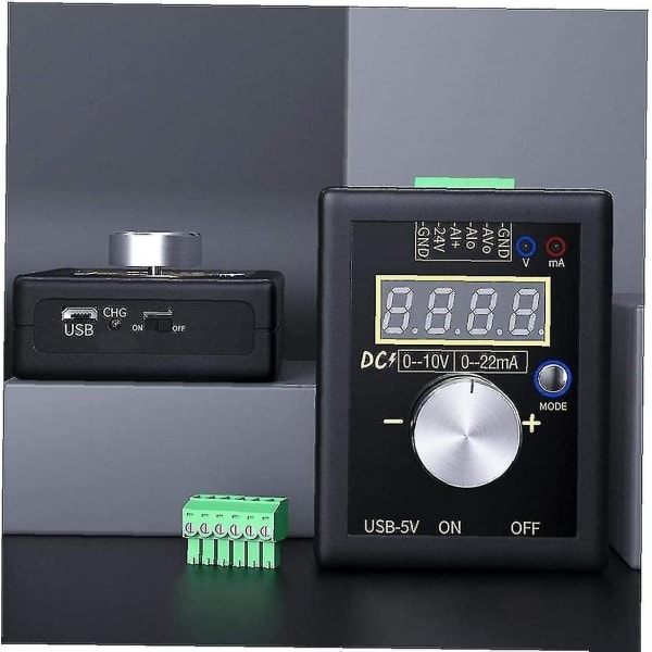 Signalgenerator 0-10v/0-4-20ma Strømspenningssimulering Håndholdt signalgenerator Innebygd litiumbatteri For Plc Panel Feilsøking Svart Praktisk