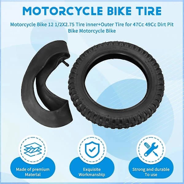 12 1/2X2.75 Motorcykeldäck och slang för 47cc 49cc Dirt Pit Bikes[JUN]