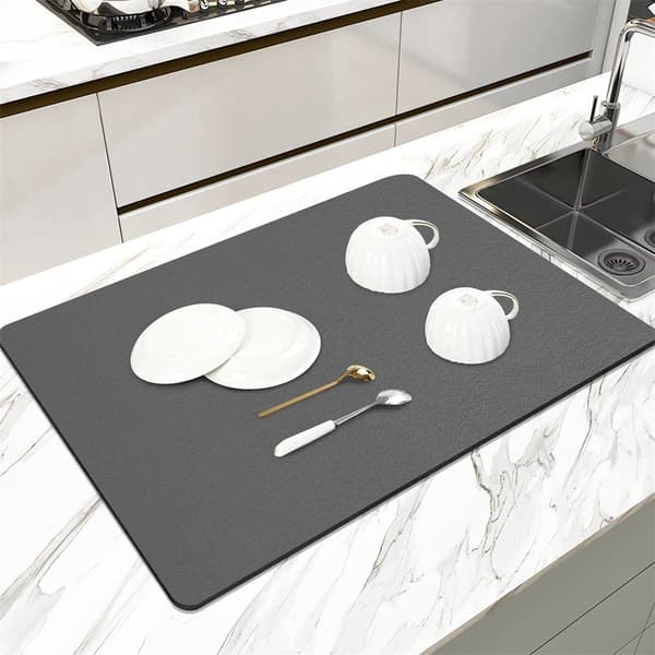 Kaffeabsorberende dryppmatte 40x50cm, svart - tampermatte, til kaffemaskin, tetilbehør