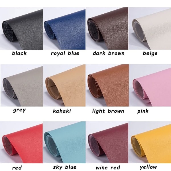 35x137cm Soffa Läder Reparationstejp Självhäftande Lapp Vinröd