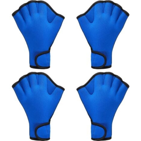 2 Par Aqua Fit Simhandskar Simträningshandskar Simfötter Fitness Neoprenhandskar Vattenmotstånd Träningshandskar för Simning och Dykning med Handled