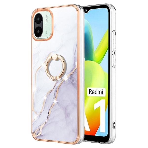 For Xiaomi Redmi A1 4G/A2 4G YB IMD Series-10 Ring Phone Case IMD IML Marble Frame Cover 006