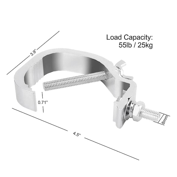 TS-Truss C-klammer 1.18-2 tum, 10-pack scenljus truss-klammer, passar för 30-50 mm ytterdiameter rör, last 25 kg C-kl