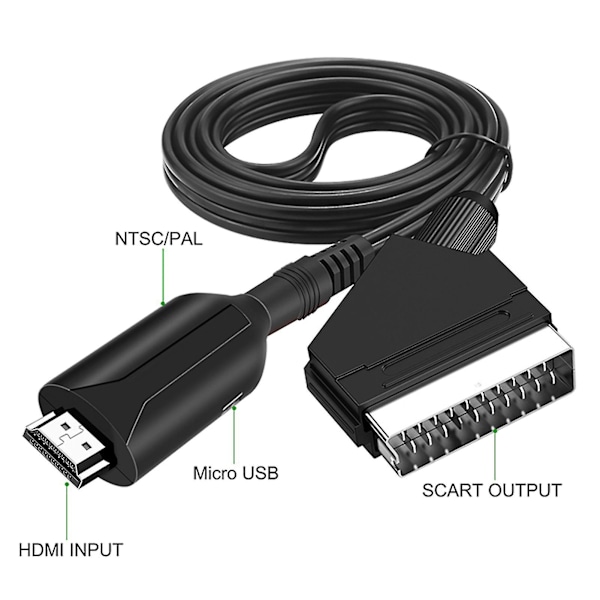 HDMI - Scart -kaapeli HDMI - Scart -sovitin HDMI - Scart -muunnin videoadapteri