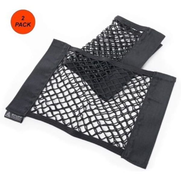 Set med 2 svarta nätfickor - svart - Stabil passform (38 x 25 cm)