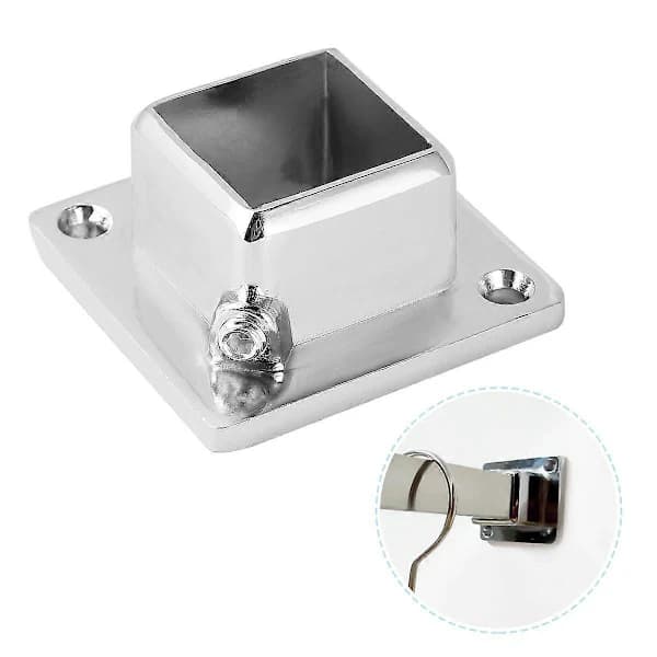 Klädstångsfæste Tøjstativ Stangstøtte Rustfrit Stål Sølv 5,2 x 5,2 x 2,4 cm Husejere 2-pak Sølv 5.2X5.2cm