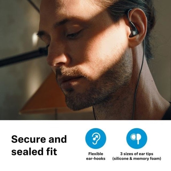 Sennheiser Consumer Audio IE 300 In-Ear Hörlurar för Audiofiler - Ljudisolering med XWB-Omvandlare för Balanserat Ljud, Avtagbar Kabel Svart