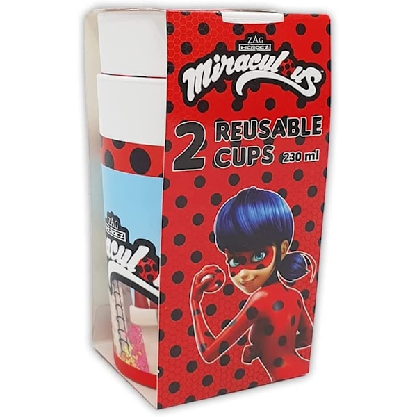 Miraculous Ladybug -sankari muovimuki 2 kpl:n setti 230 ml