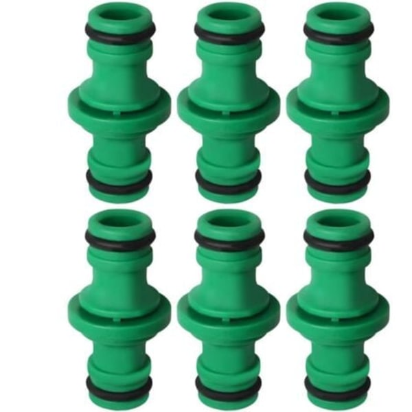 TS-Dobbel Rørkobling, Dobbel Hann Rørkobling Plast Rørfittings for å Skjøte Rør (6 stk)