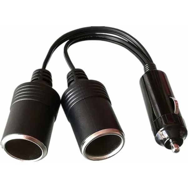 TS-1 til 2 Cigarettænder Forlængerkabel, Bil Cigarettænder Stik Han til Hun, DC 12V 24V Adapter Splitter 1 til 2 Splitter med lys