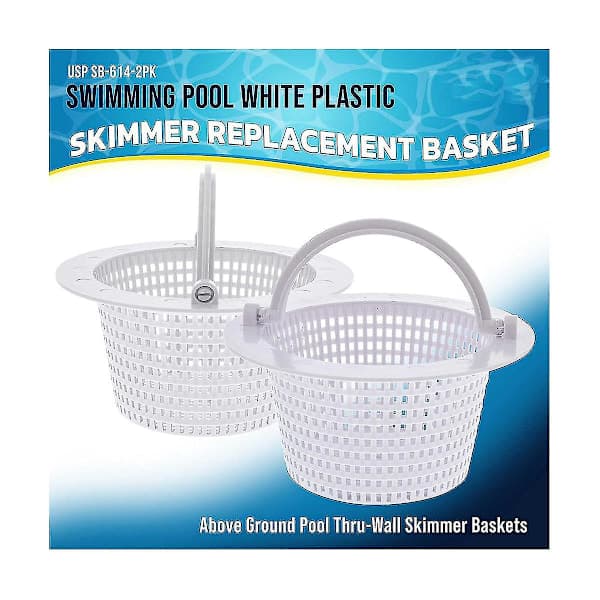 Ersättningskorgar för poolskimmer (2-pack) - Pool ovan mark genom vägg SkimmerBY Vit
