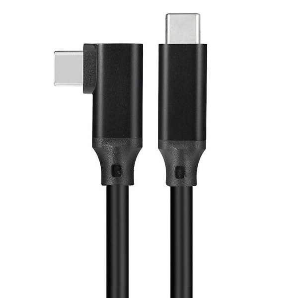 2pack Oculus Quest 2 Link-kabel, USB C till C-kabel för länkservice och laddning, höghastighetsdataöverföring, snabbladdarsladd 90 grader vinklad typ C, com Gray 0.66 feet