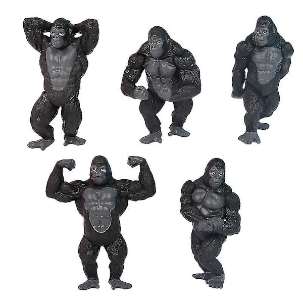 5-pack Gym Version Gorilla King Kong Ornament Figur HandmodellBY