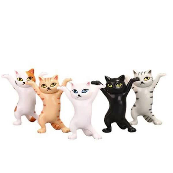 5 STK Kat Sarg Dans Den Dansende Kat, Hæver Hænderne Dansende Kat Model Ornament