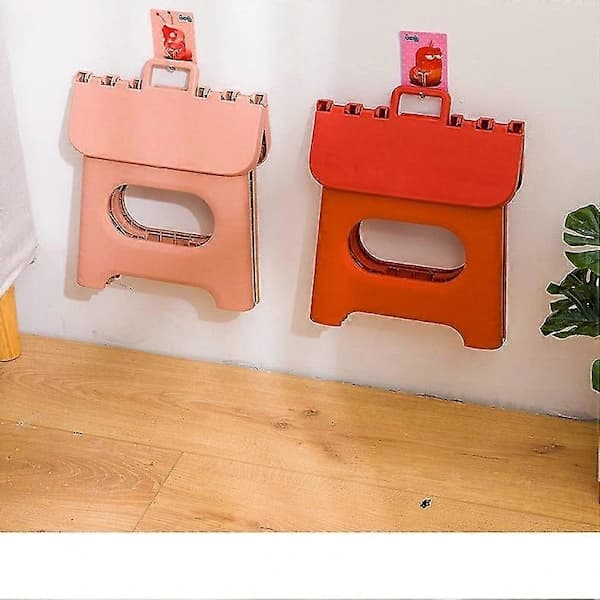 Stor Hopfällbar Stegpall Multifunktionell Robust Hem Kök Barn G Rosa L