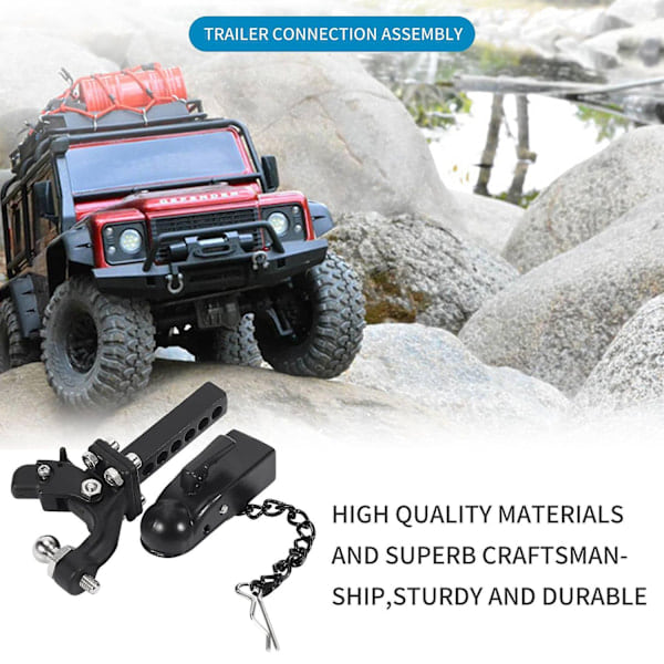 Metallinen kytkentäperävaunu SCX10 90046 TRX4 1/10 RC Crawler -autolle Kaukosäädin Automalli vauvalle Lapsi-Perfet 0 0
