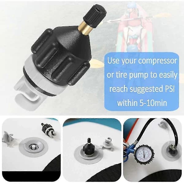 Sup Adapter Konventionel Luftpumpe Sup Adapter Til Kompressor Luftpumpe Konverter Til Kano Kajak Paddle Board Oppustelig Båd Standardventil Adapter...