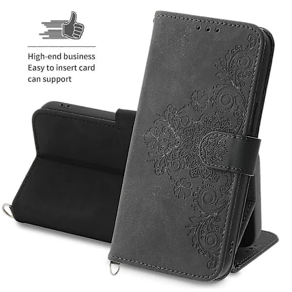 For iPhone 12 Mini Case, Leather Wallet Case with Strap