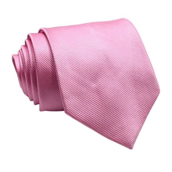Enfärgad rosa slips för män, smal affärsbröllopsslips