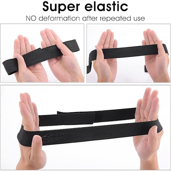 3-pack Svart 2,5 cm Perukhållarband, Hårband Halkfria