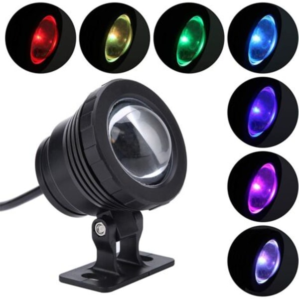RGB LED-upotusvalot, vedenpitävät moniväriset, lampiin, puutarhaan, uima-altaaseen, suihkulähteeseen, lampeen, AC85-265 V (10 W)